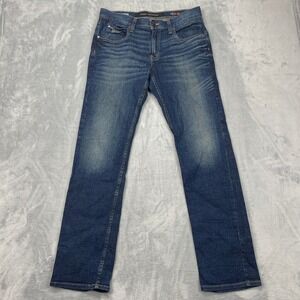 Marc Anthony Jeans Mens 30x32 Blue Denim Stretch Slim Fit Low Rise Straight Leg